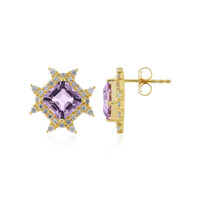 Boucles d'oreilles en argent et Améthyste Rose de France
