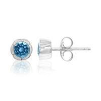 Boucles d'oreilles en argent et Aigue-Marine Santa Maria