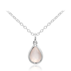 Collier en argent et Quartz rose