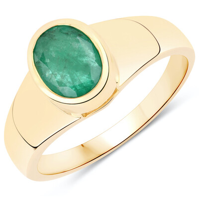 Bague en or et Emeraude de Zambie