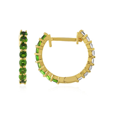 Boucles d'oreilles en argent et Diopside de Russie