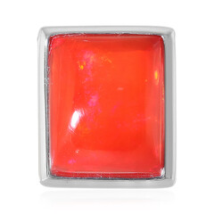 Pendentif en argent et Opale rouge d'Éthiopie