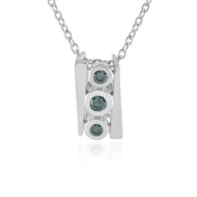 Collier en argent et Diamant bleu I2