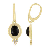 Boucles d'oreilles en argent et Diopside étoilé d'Inde