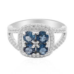 Bague en argent et Topaze bleu de Londres