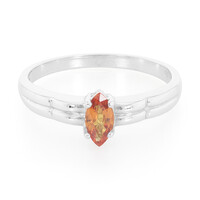 Bague en argent et Saphir orange