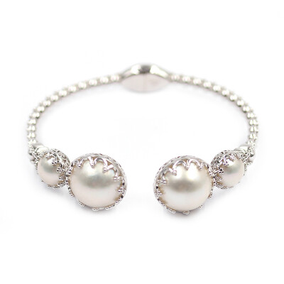 Bracelet en argent et Perle de Mabé (Dallas Prince Designs)