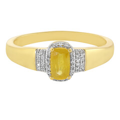 Bague en argent et Saphir jaune de Madagascar