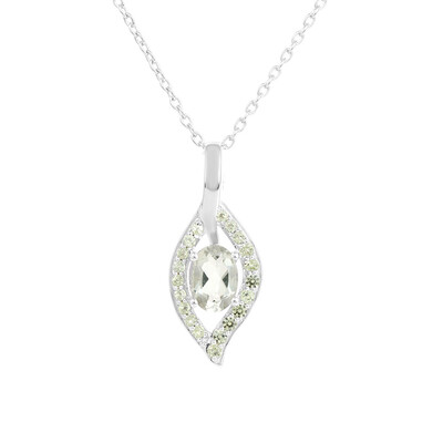 Collier en argent et Améthyste verte