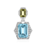 Pendentif en argent et Topaze bleu ciel