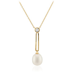 Collier en argent et Perle blanche de culture d'eau douce