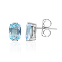 Boucles d'oreilles en argent et Topaze bleu ciel