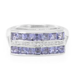 Bague en argent et Iolite de Ceylan