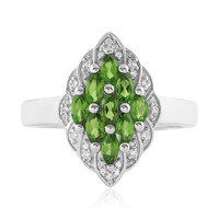 Bague en argent et Diopside de Russie