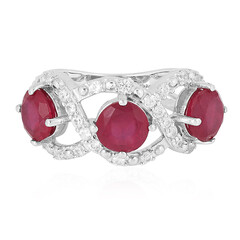 Bague en argent et Rubis de Madagascar