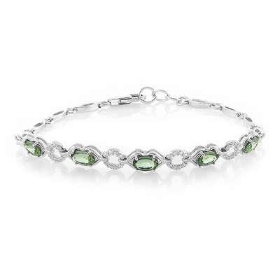 Bracelet en argent et Apatite chromifère