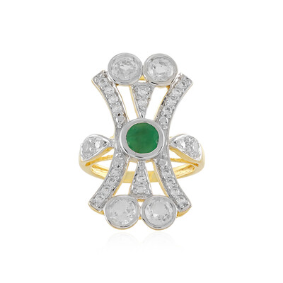 Bague en argent et Emeraude du Brésil