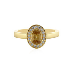 Bague en argent et Zircon champagne
