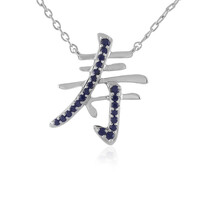 Collier en argent et Saphir bleu