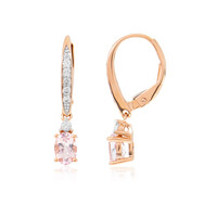 Boucles d'oreilles en or et Béryl rose non chauffé