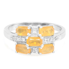 Bague en argent et Opale de Feu de Buriti
