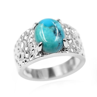 Bague en argent et Turquoise bleue de Mohavie (Faszination Türkis)