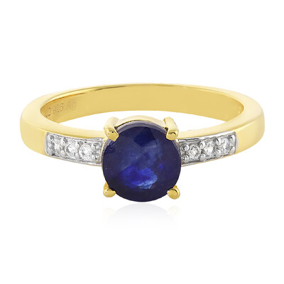 Bague en argent et Saphir bleu de Madagascar