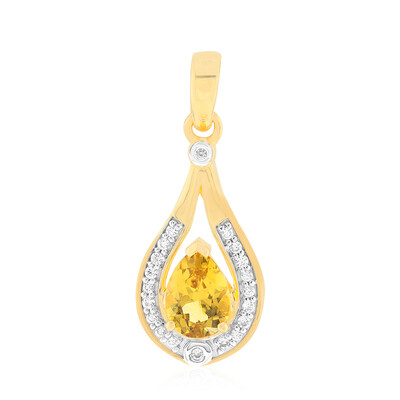Pendentif en or et Béryl doré d‘Australie