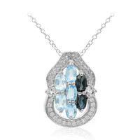 Collier en argent et Topaze bleu de Londres
