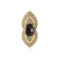 Pendentif en argent et Saphir étoilé noir