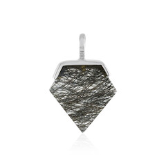 Pendentif en argent et Quartz rutile noir