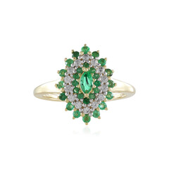 Bague en or et Emeraude de Zambie