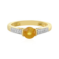 Bague en argent et Saphir jaune de Madagascar