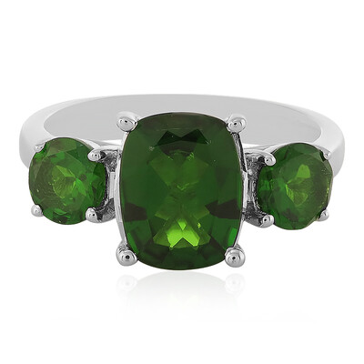 Bague en argent et Diopside de Russie