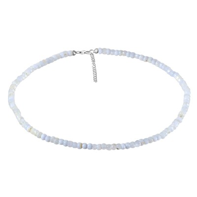 Collier en argent et Calcédoine bleue