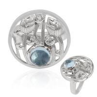 Bague en argent et Topaze bleu ciel