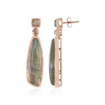 Boucles d'oreilles en argent et Labradorite verte de Maniry (KM by Juwelo)