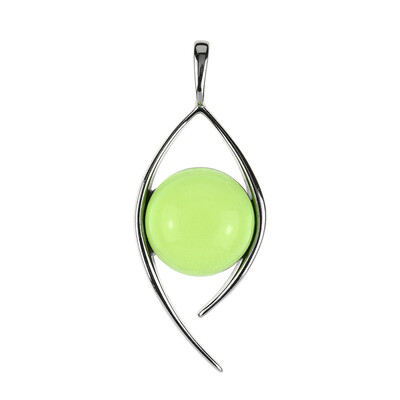 Pendentif en argent et Ambre verte de Colombie (dagen)
