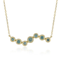 Collier en or et Diamant bleu ciel VS1