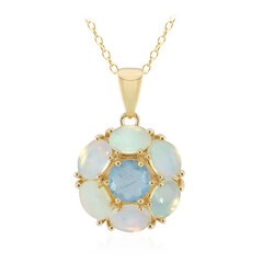 Collier en argent et Quartz bleu pastel