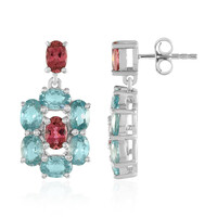 Boucles d'oreilles en argent et Tourmaline rose du Nigéria