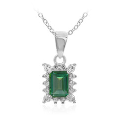 Collier en argent et Topaze vert papillon