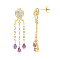 Boucles d'oreilles en or et Saphir pourpre de Ceylan non chauffé (AMAYANI)