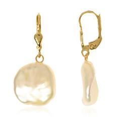 Boucles d'oreilles en or et Perle de culture d'eau douce
