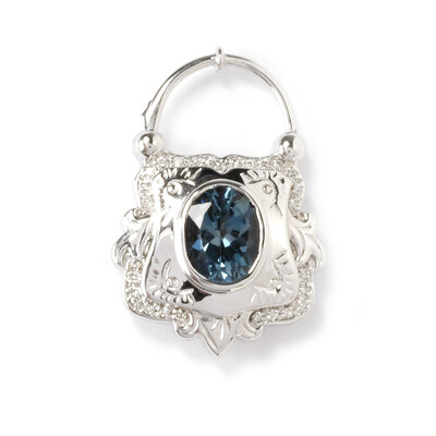 Pendentif en or et Topaze bleu de Londres (Dallas Prince Designs)