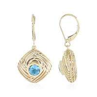 Boucles d'oreilles en or et Topaze bleu Suisse (Ornaments by de Melo)