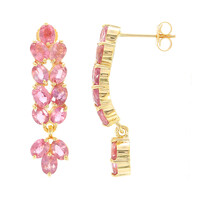 Boucles d'oreilles en or et Saphir Padparadscha non chauffé (AMAYANI)