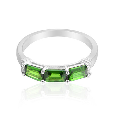 Bague en argent et Diopside de Russie