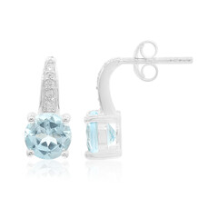 Boucles d'oreilles en argent et Topaze bleu ciel