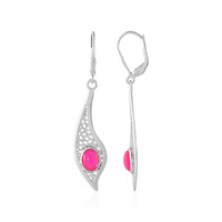 Boucles d'oreilles en argent et Opale rose d'Éthiopie